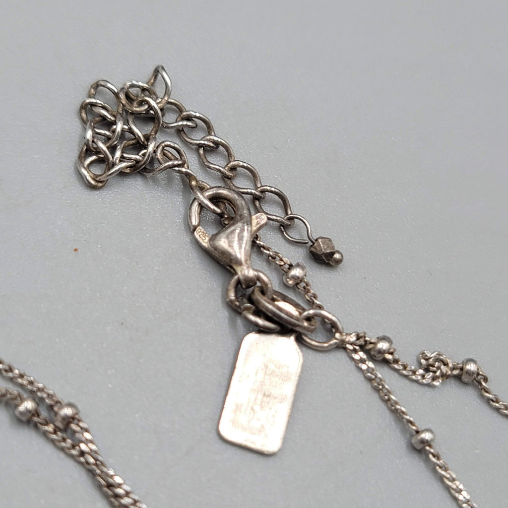 J Jill Shell Pendant Sterling Silver Necklace 20 - 22 in Station Chain 925
