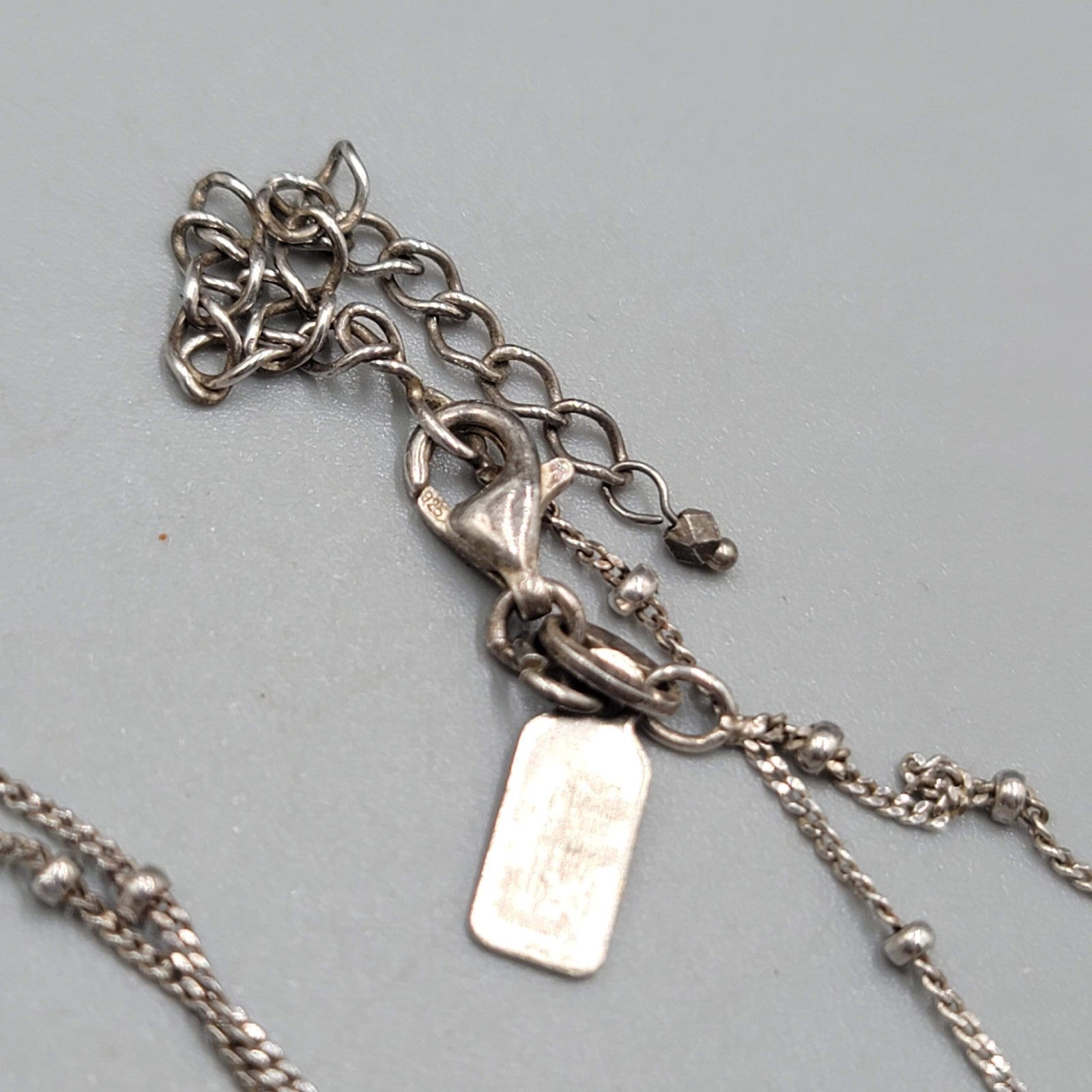 J Jill Shell Pendant Sterling Silver Necklace 20 - 22 in Station Chain 925