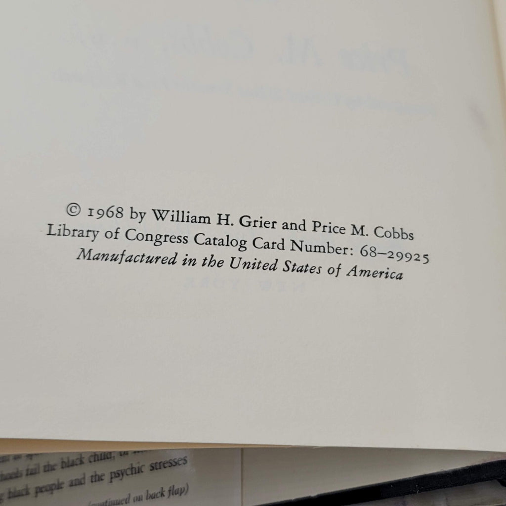 Vintage Hardcover Black Rage by William H. Grier and Price M. Cobbs