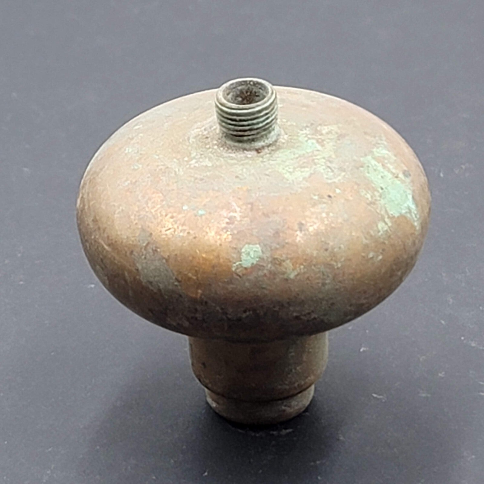 Vintage SINGLE Brass Doorknob Salvage Door Hardware Unique Open Thread 2.25"