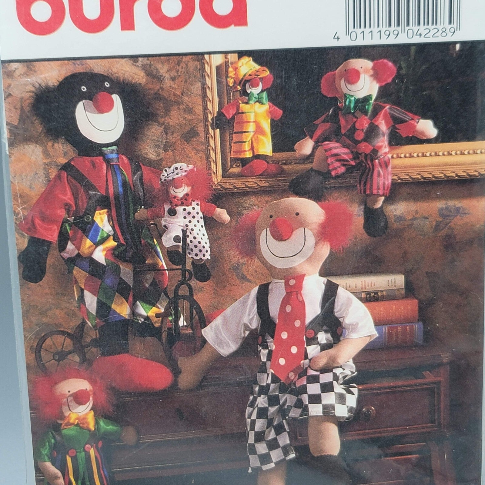 Vintage BURDA Sewing Craft Pattern 4228 Clown Dolls UNCUT