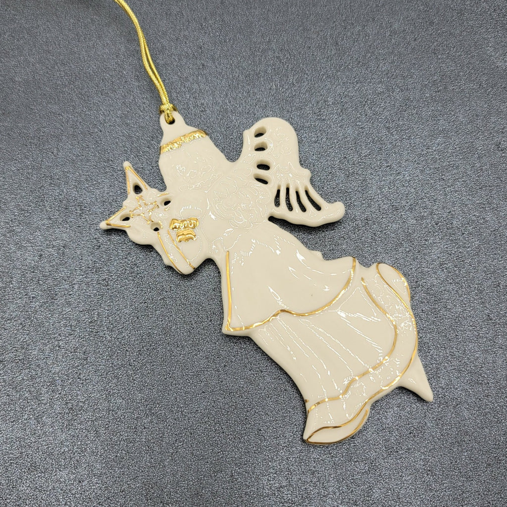Lenox Renaissance Angel Bisque Ivory Porcelain Christmas Ornament 5 1/4"