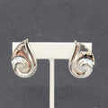 Pierced Earrings Polished Silver Plated Statement  Swirl 1.25"