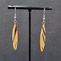Vintage Pierced Earrings Pearlescent Brown Tan Resin Dangle 1.75"