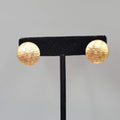 Vintage Pierced Earrings Gold tone Round Hypoallergenic Studs Embossed 3/4"