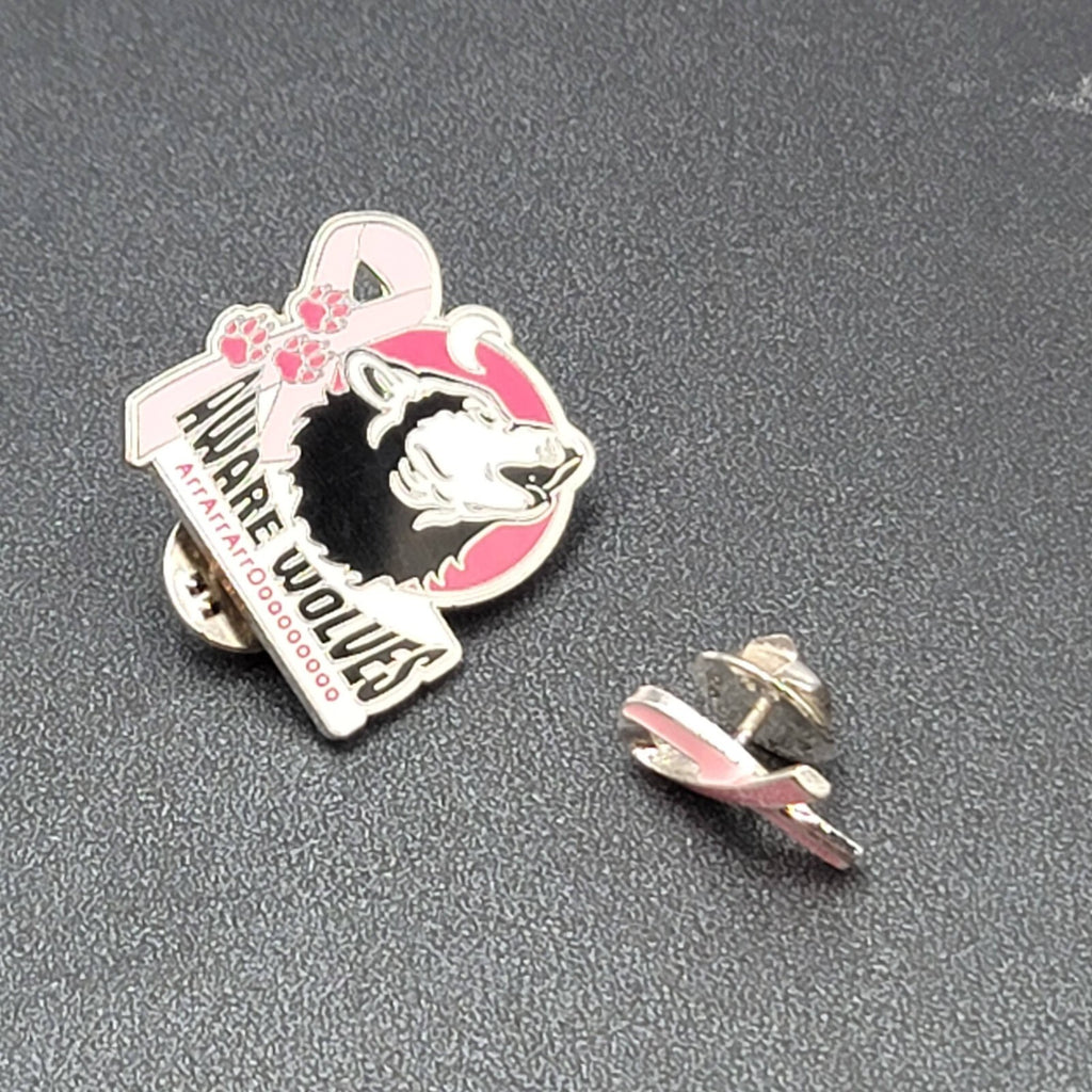 Aware Wolves Breast Cancer Awareness Pink Ribbon Pin Lot