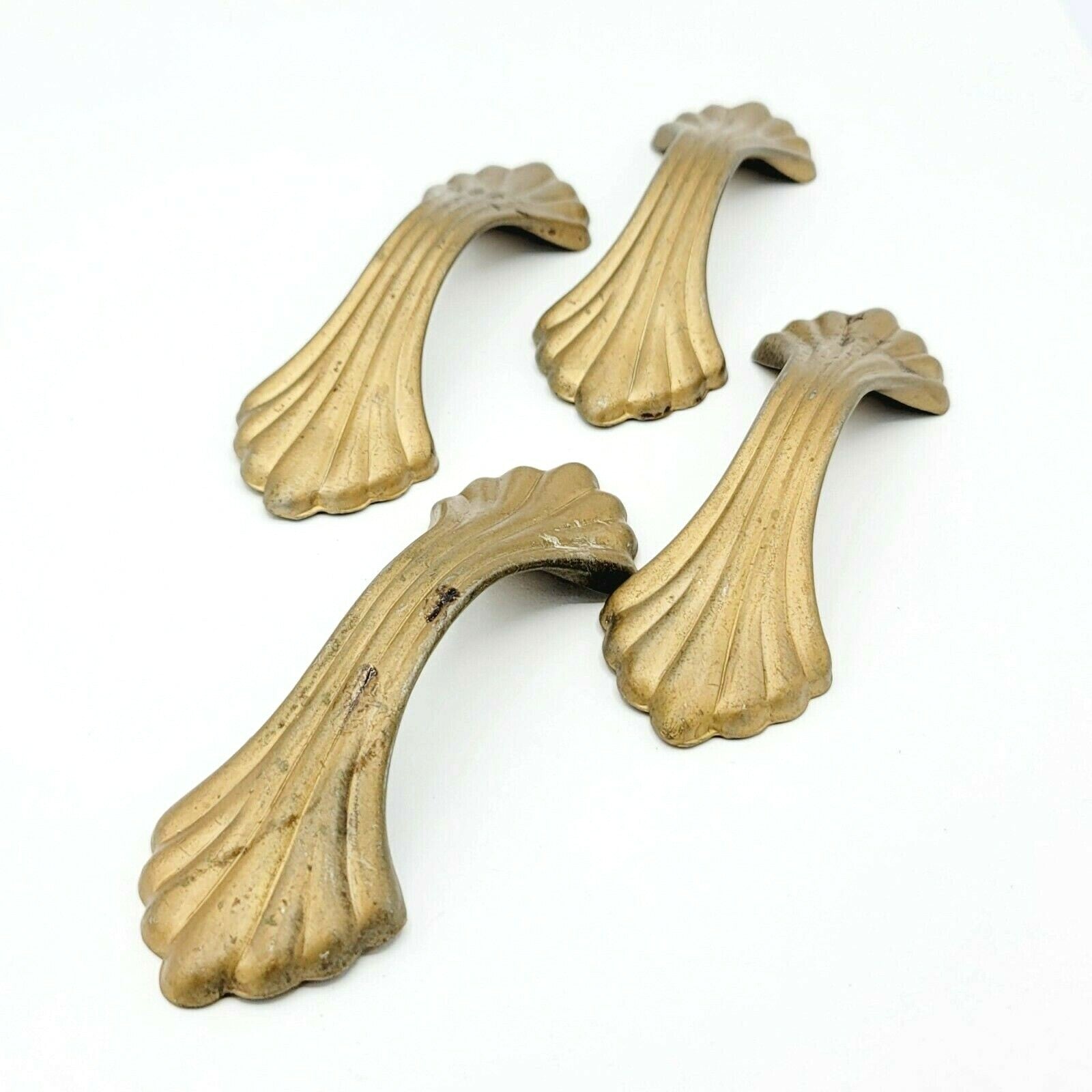 Vintage Steel Ornate Drawer Pulls Lot of 4 Salvage Hardware