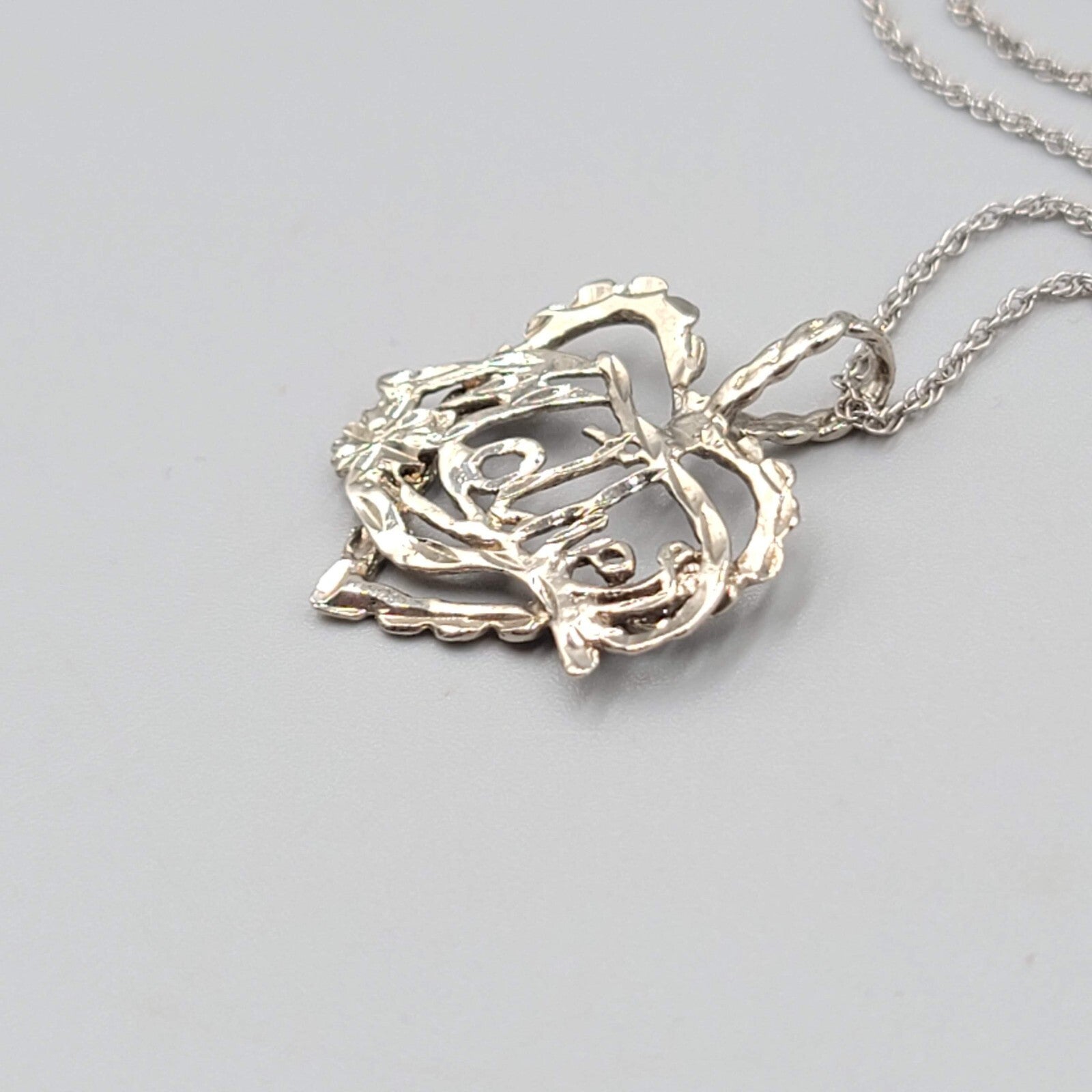 Vintage Sterling Silver Mother Pendant Necklace 18" Chain Mothers Day Gift