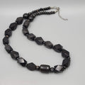 Vintage Large Black Wood Bead Statement Necklace Estate Costume Jewelry