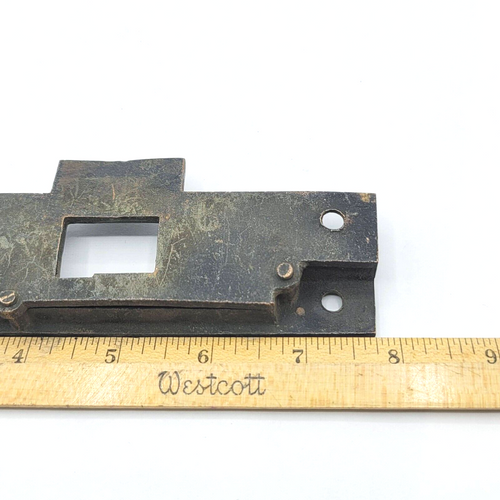 Antique Bronze Exterior Door Strike Plate Mortise Inset 7 3/4" x 1 1/2"