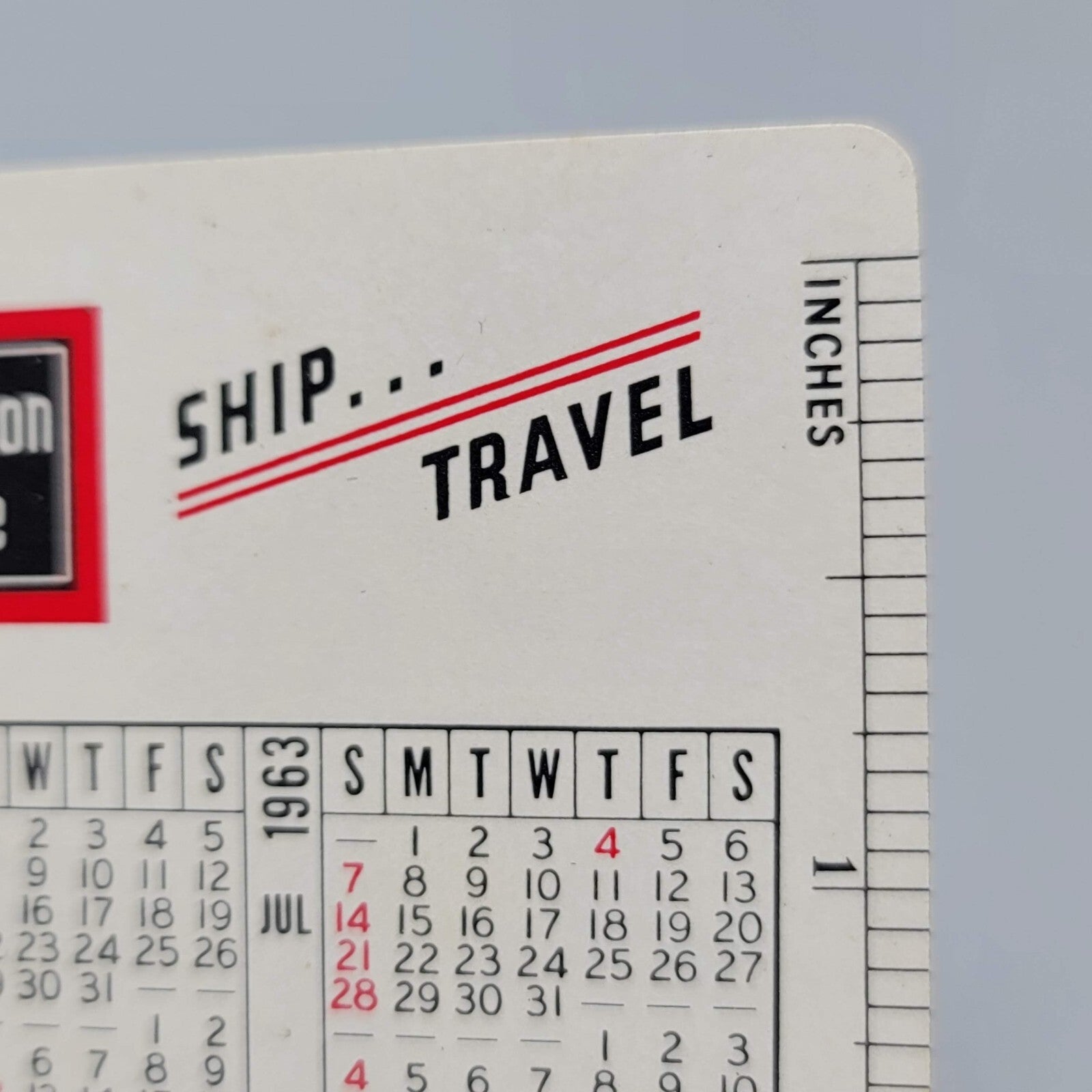 1963 Burlington Route Pocket Calendar Wallet Ad Card Vintage Railroad Train RR