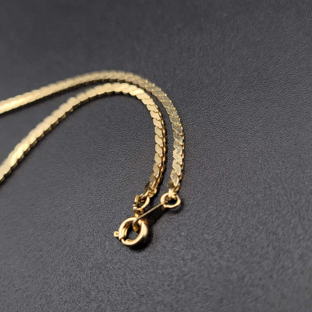 Vintage Anklet Serpentine Chain Ankle Bracelet Gold tone 9"