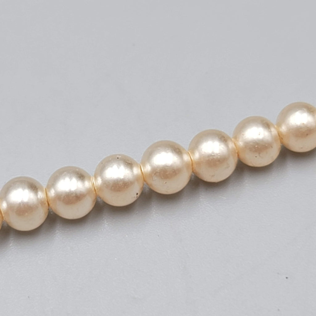 Vintage Faux Pearl Glass Bead Necklace Graduated Estate Costume Jewelry 16"