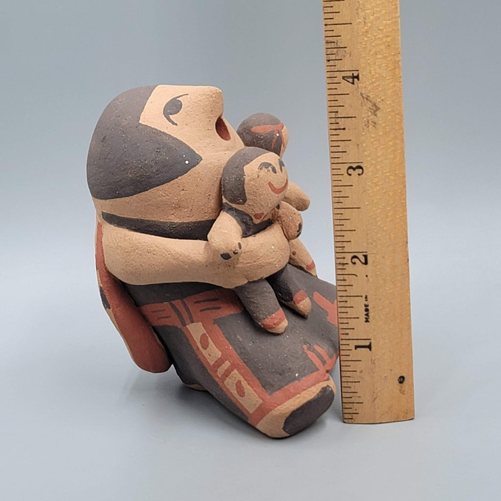 Jemez Pueblo Native American Storyteller Figure 2 Babies Signed AW 3.5 in