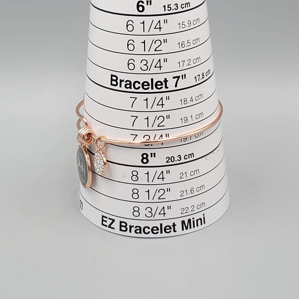 LA Rose Gold Tone Friends Forever Charm Bracelet Bangle  7.75"