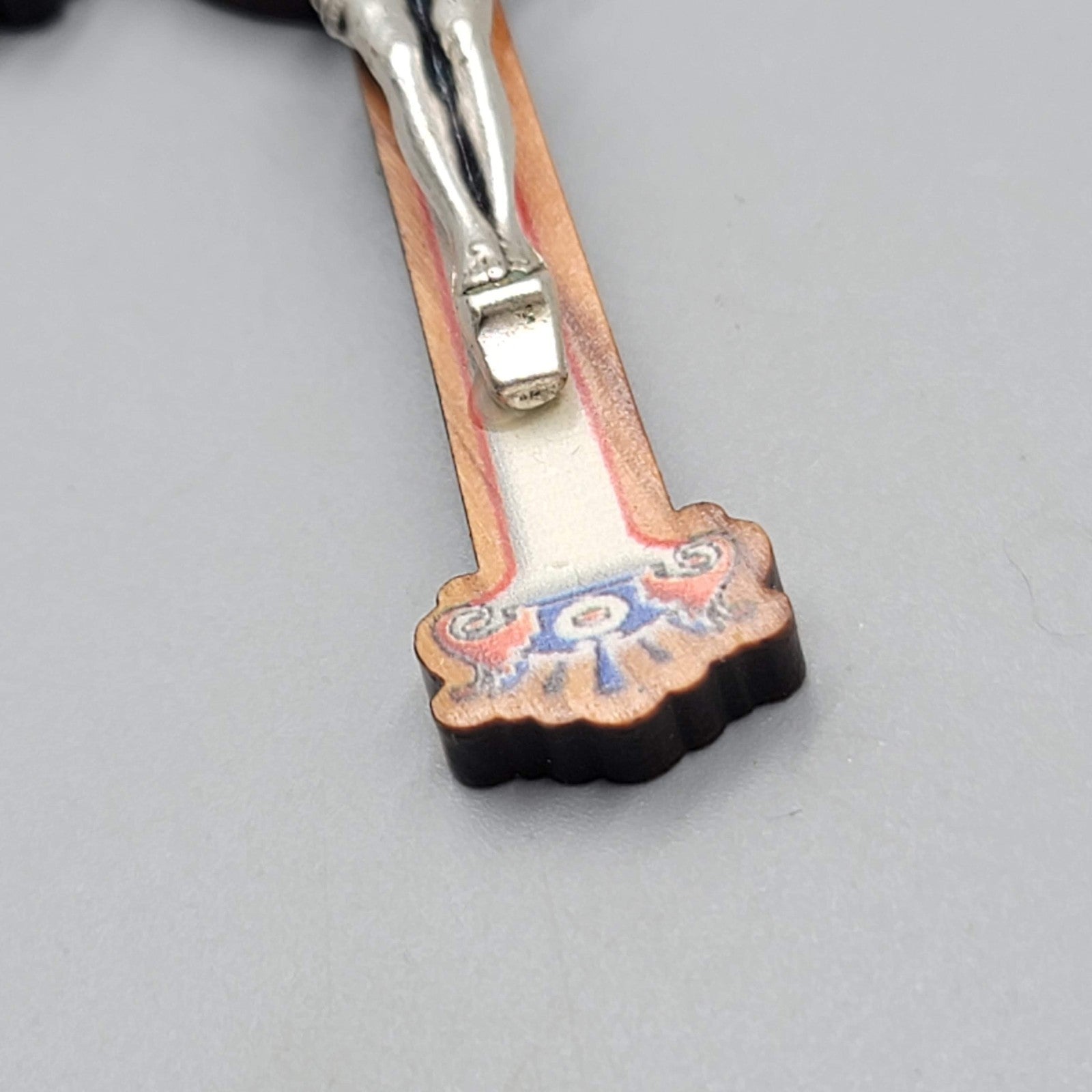 St Benedict Painted Olive Wood Crucifix 3 in Pectoral Cross