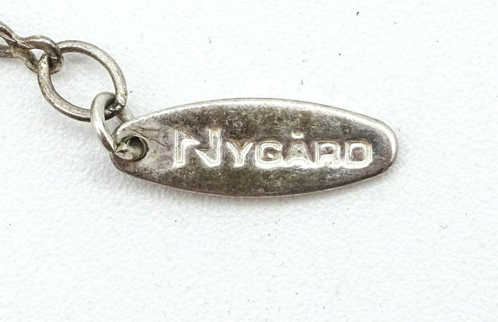 Signed NYGARD Tigers Eye Stone Pendant Necklace Suede Leather Cord 18" - 20"