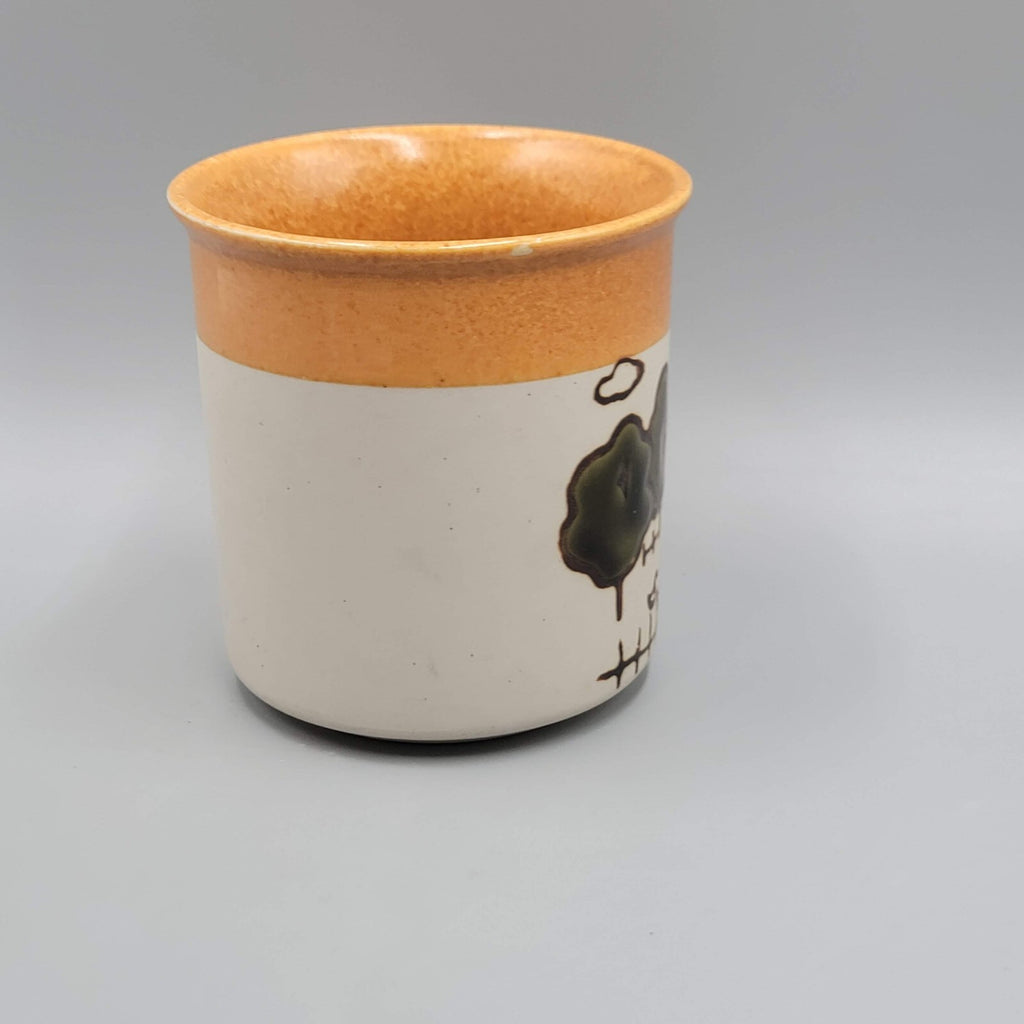 Lefton Coffee Mug Rustic Farm Cows Farmhouse Tea Cup Ceramic Hand Glazed