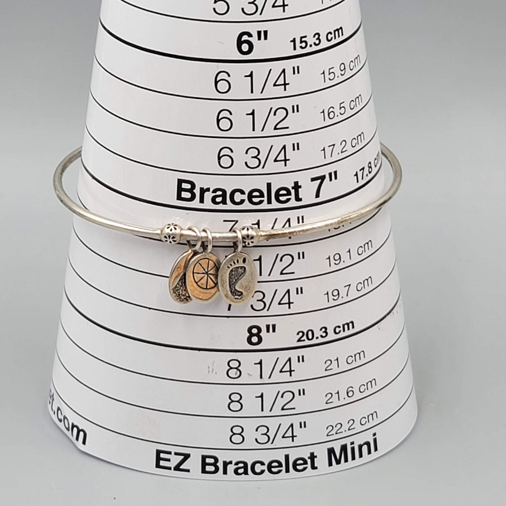 Triathlon Bracelet Silver toen Cuff Charms