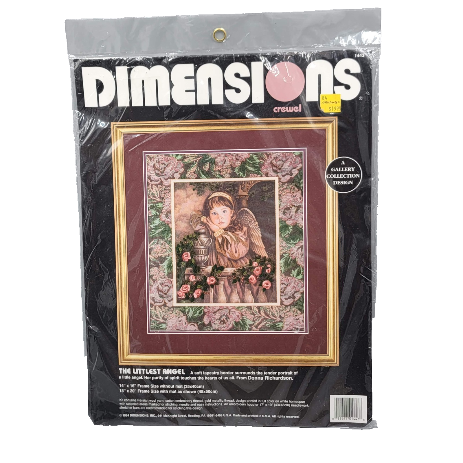 New 1994 THE LITTLEST ANGEL Dimensions Crewel Embroidery Kit #1443