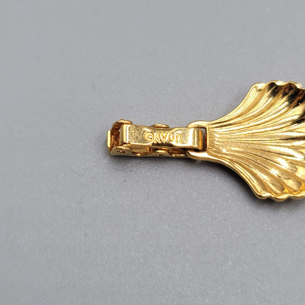 Vintage Avon Seashell Panel Bracelet Gold Plated Clam Shell 6.75 in