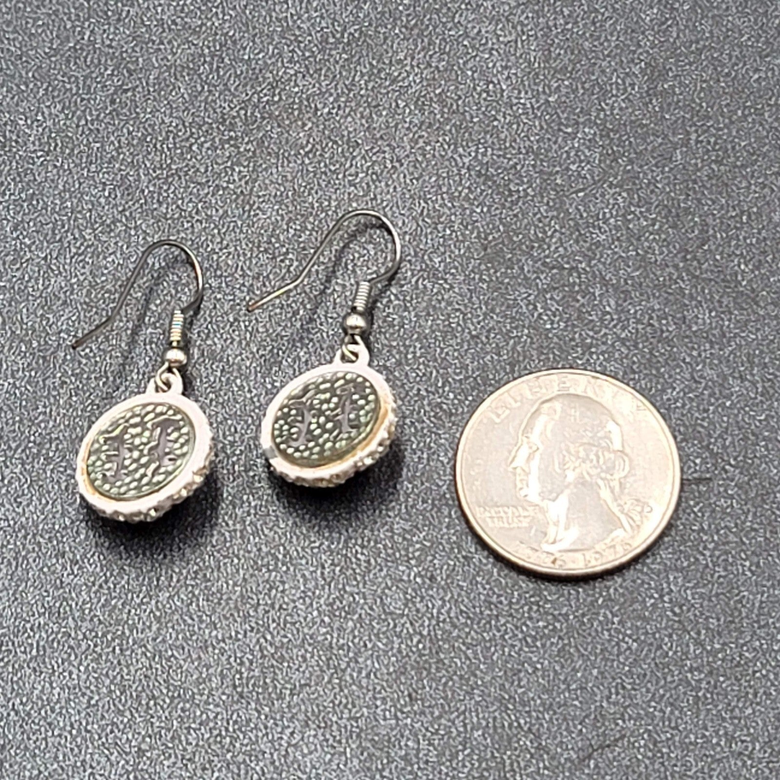 Baseball Pierced Earrings Rhinestone Enamel Dangle 3/4"