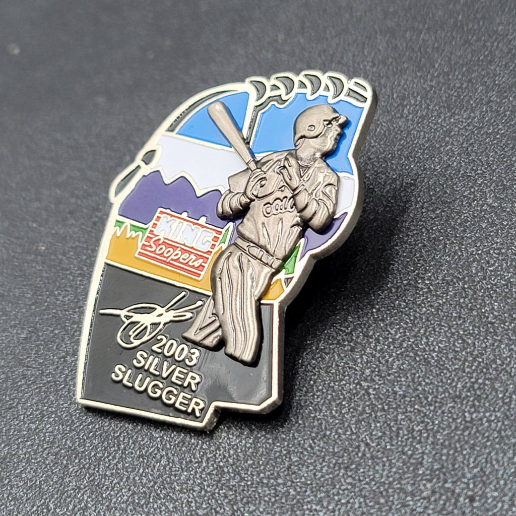 2003 Colorado Rockies pin King Soopers Silver Slugger 1.5"