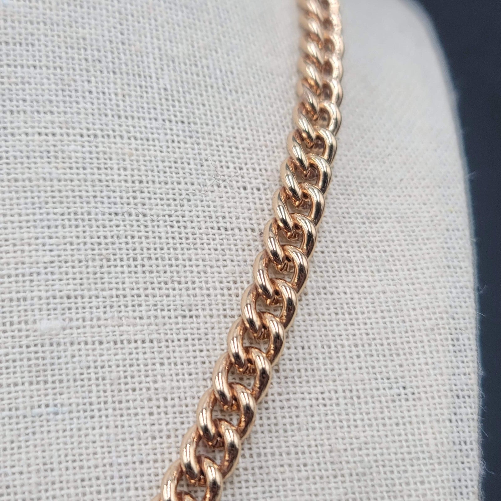 High Polish Gold Plated Cuban Curb Chain Necklace 6mm 17''