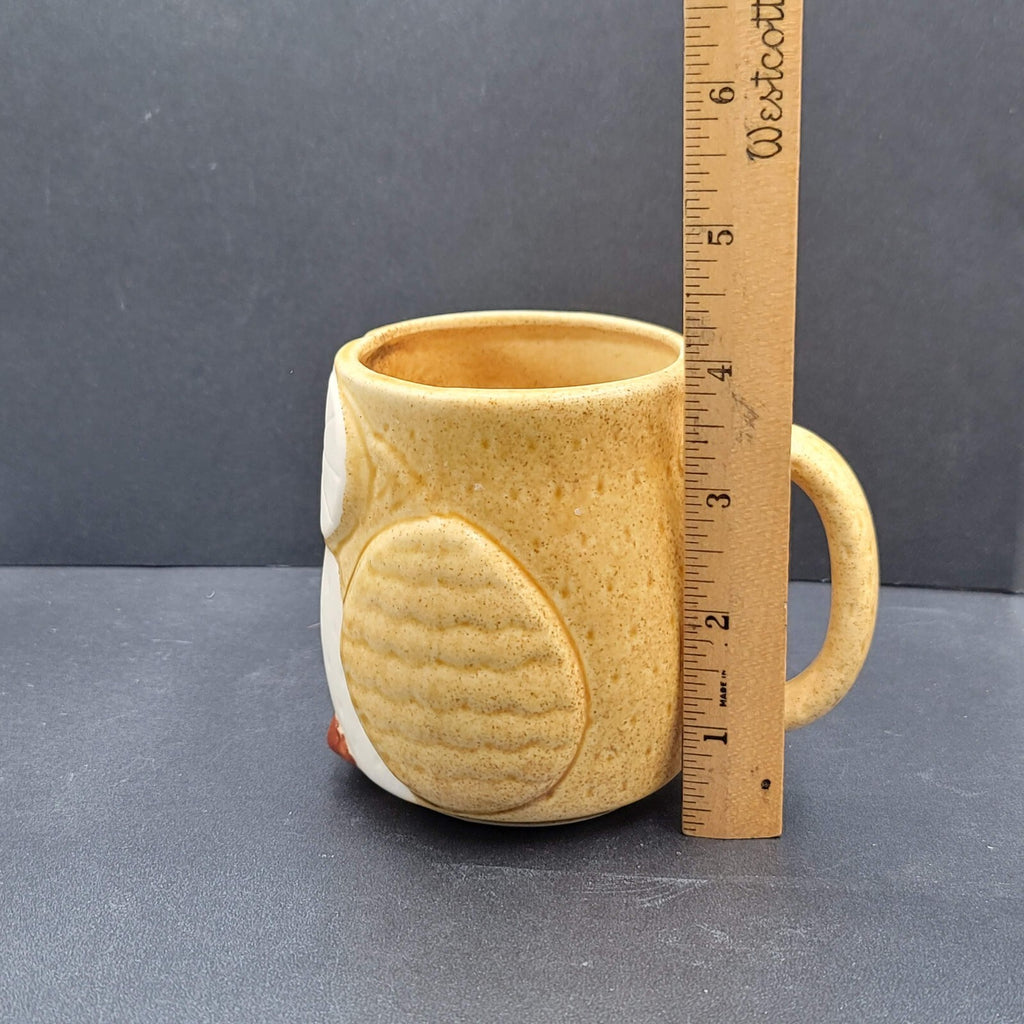 Ceramic 3D Owl Coffee Mug Hand Painted Kitsch Cute