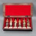Western Masterpieces Figurines Set of 6 Cowboy Old West in Wooden Display Case