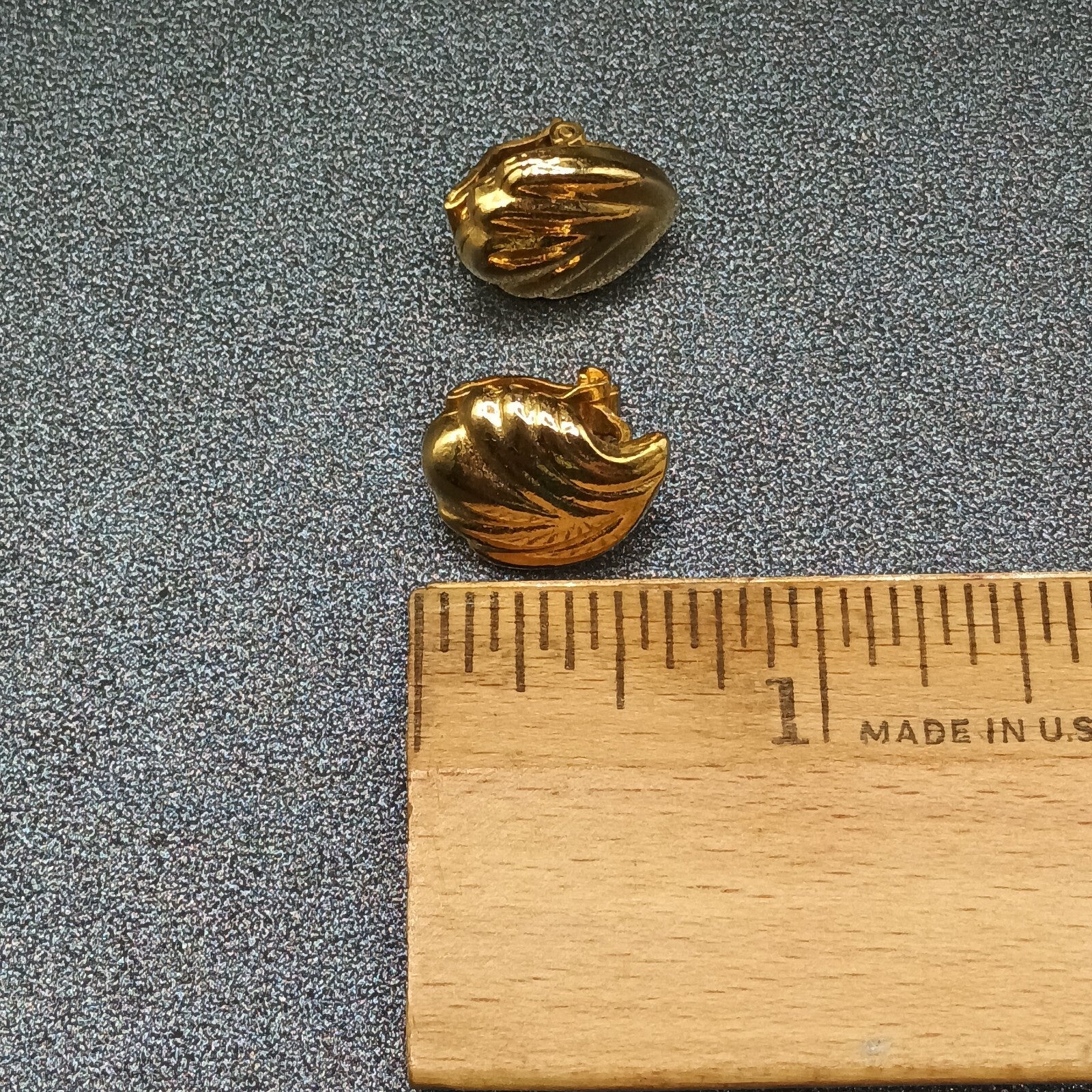 Vintage Clip on Earrings Gold tone Sell Studs 5/8"