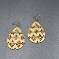 Pierced Earrings Gold tone Articulated Metal Teardrop Leopard Print Dangle 2"