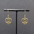 New Pierced Earrings Bronze tone Embossed Dangle 3/4"