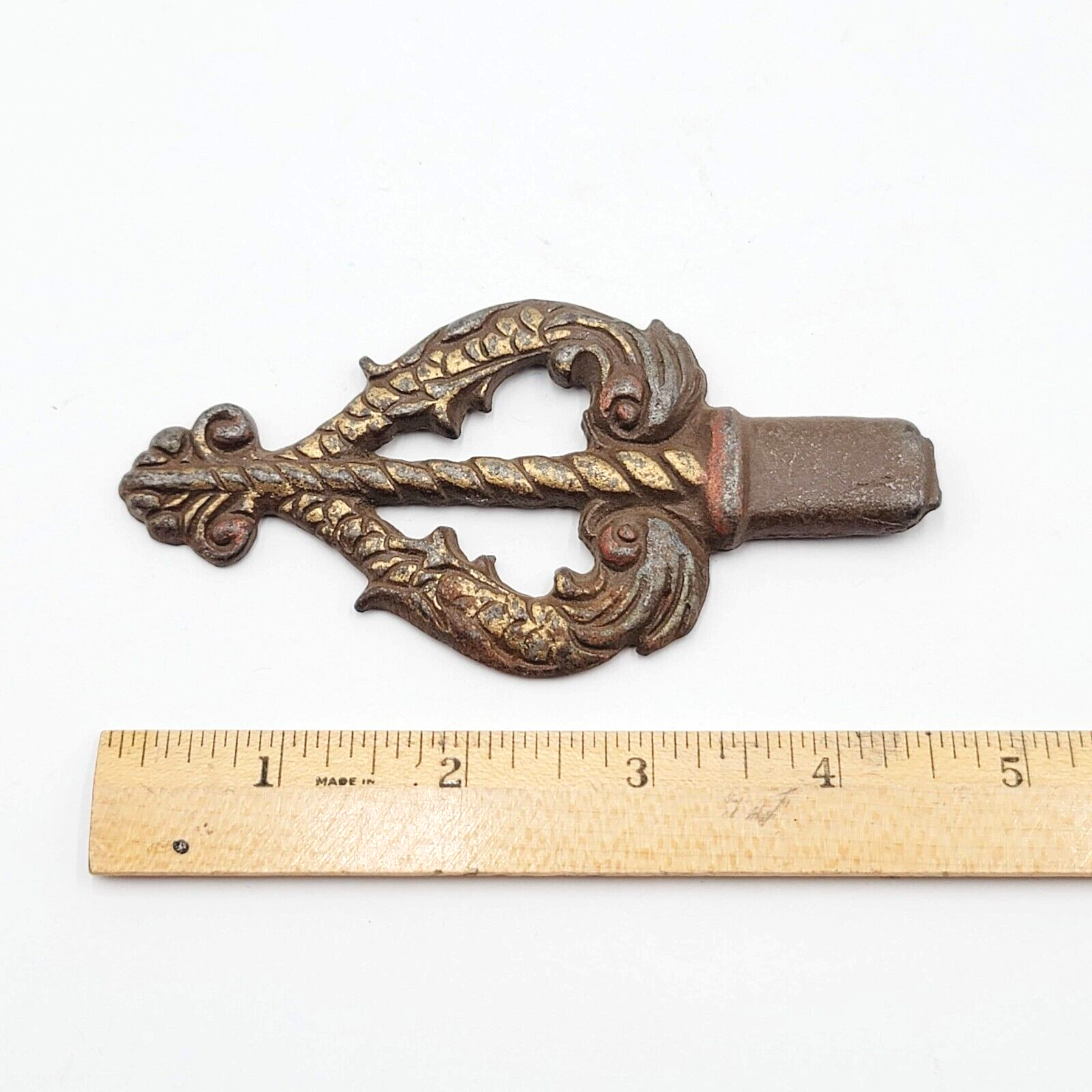 Vintage Cast Iron Ornate Salvage Random Object 4 1/2"