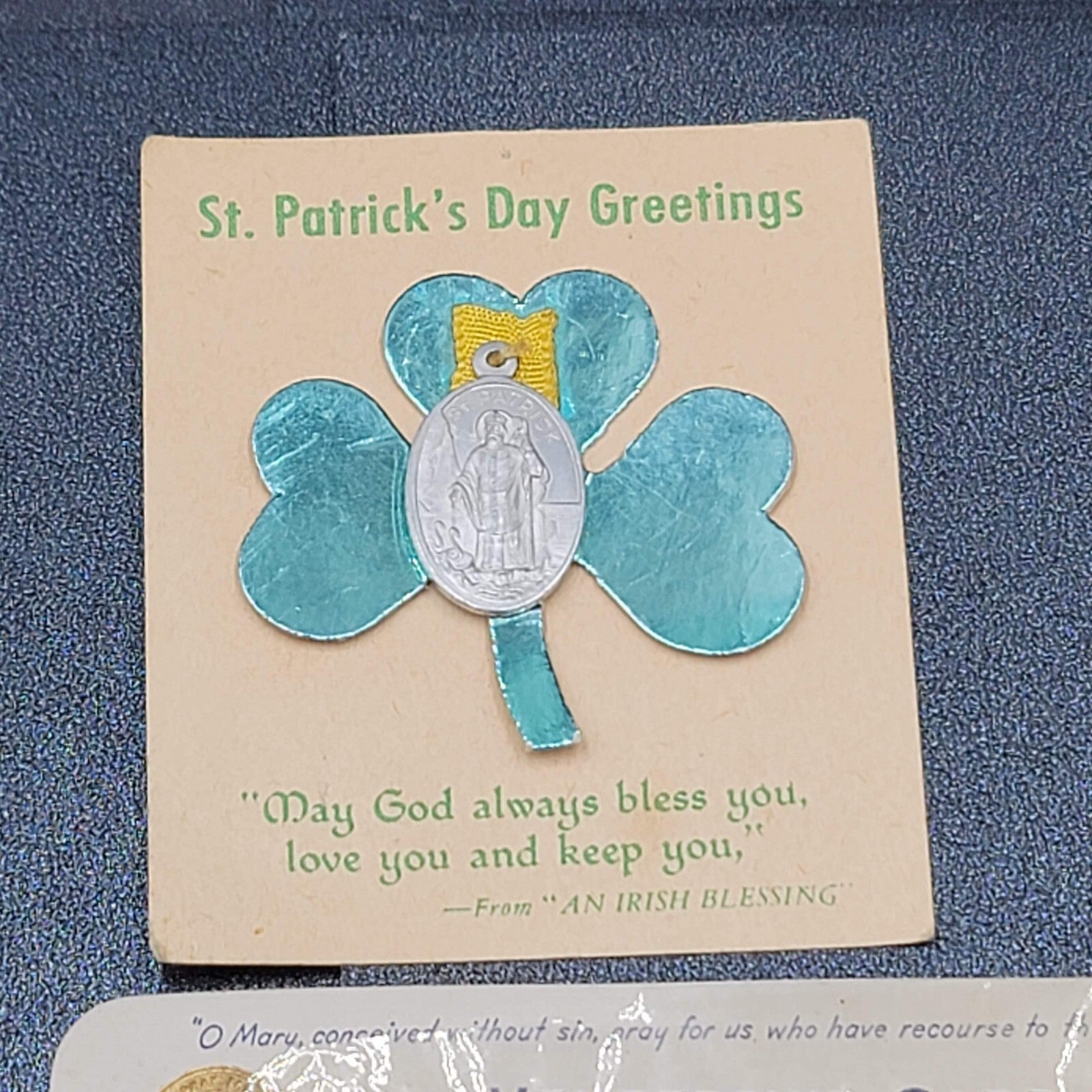Vintage Catholic Religious Medallion Charm Lot Metal St Patrick etc