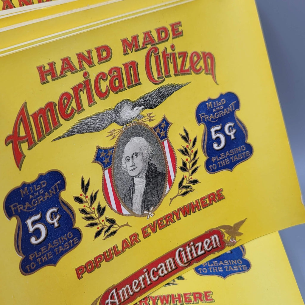 Vintage American Citizen Seal Of Approval Cigar Box Paper Labels HUGE LOT
