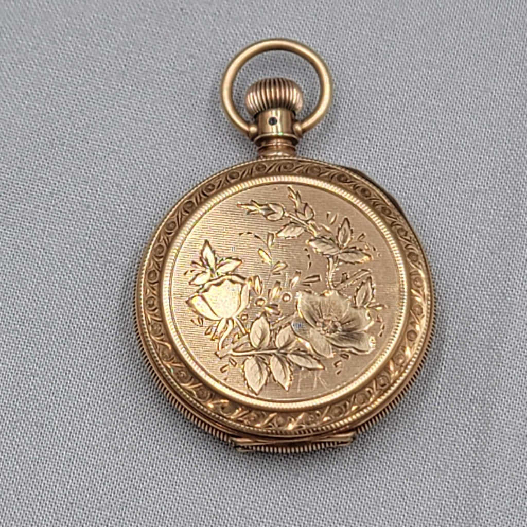 14k Yellow Gold Waltham 9 Jewel Hunter Case Pocket Watch Size 6