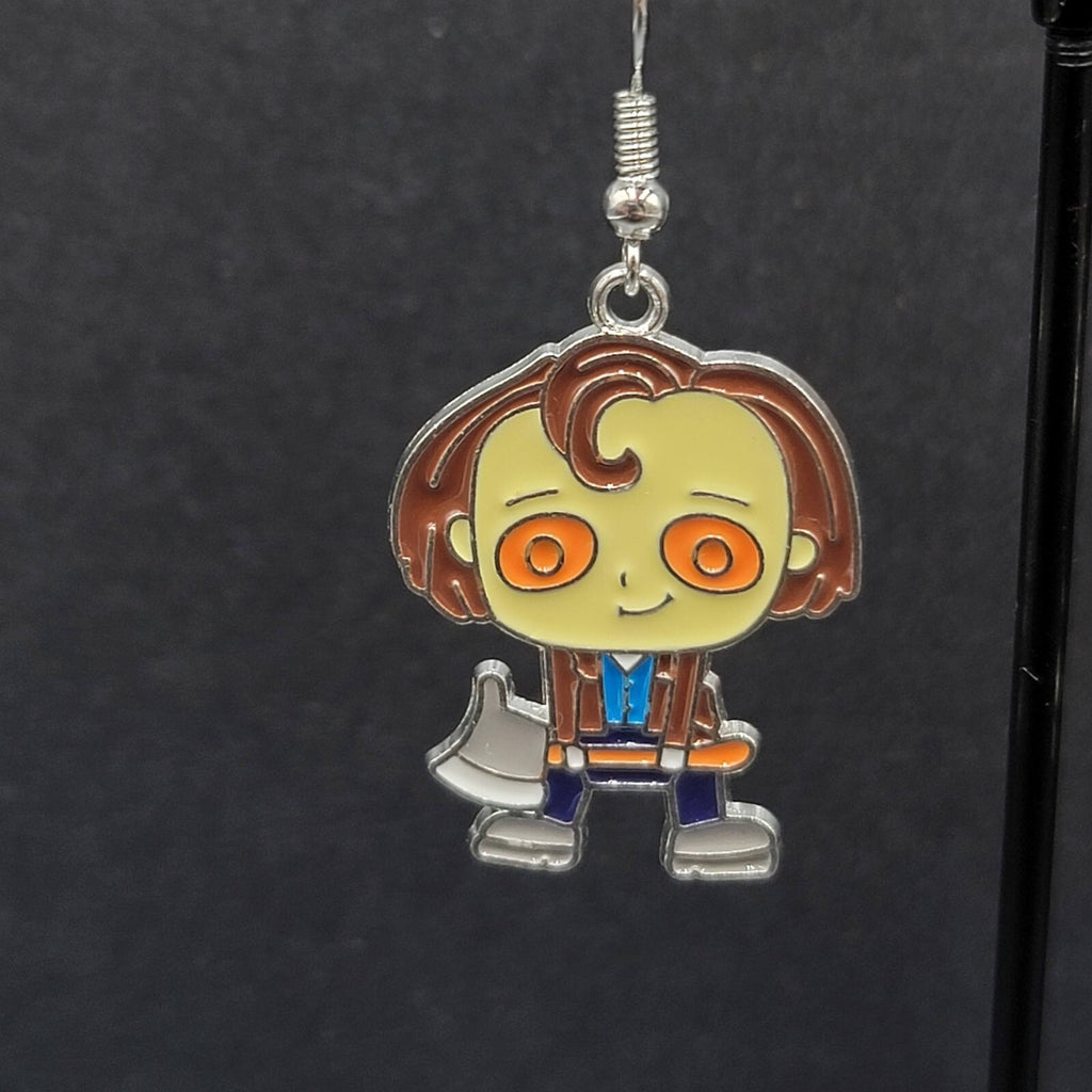 Jack Torrance Pierced Earrings Enamel The Shining Horror Movie Dangle 1.25" FS