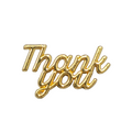 Thank You Script Hat Lapel Pin Gold tone 1 3/8" x 3/4"