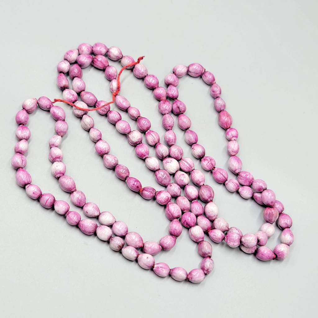 Jobs Tears Seed Beads Dyed Purple Hand Strung 50 in