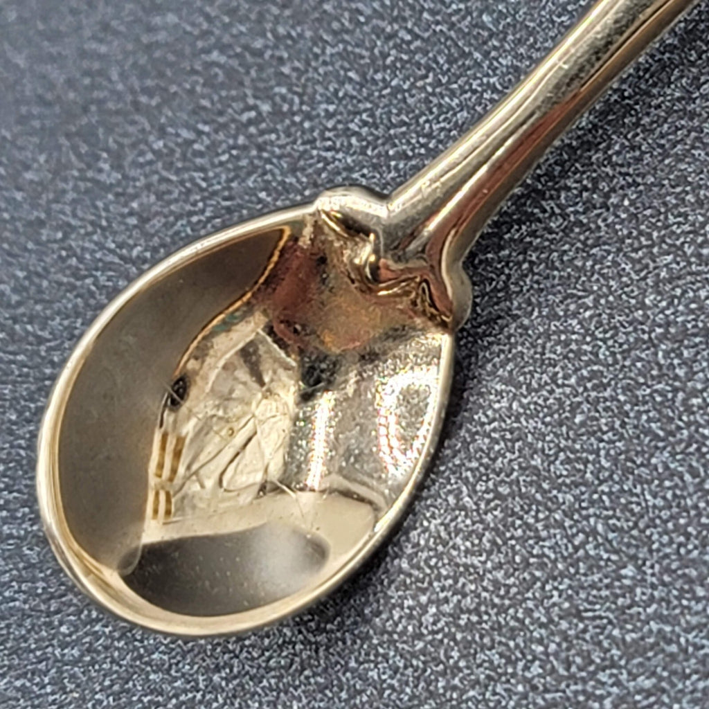 Vintage Spoon Brooch Gold tone Heart Estate Costume Jewelry 2 1/2"