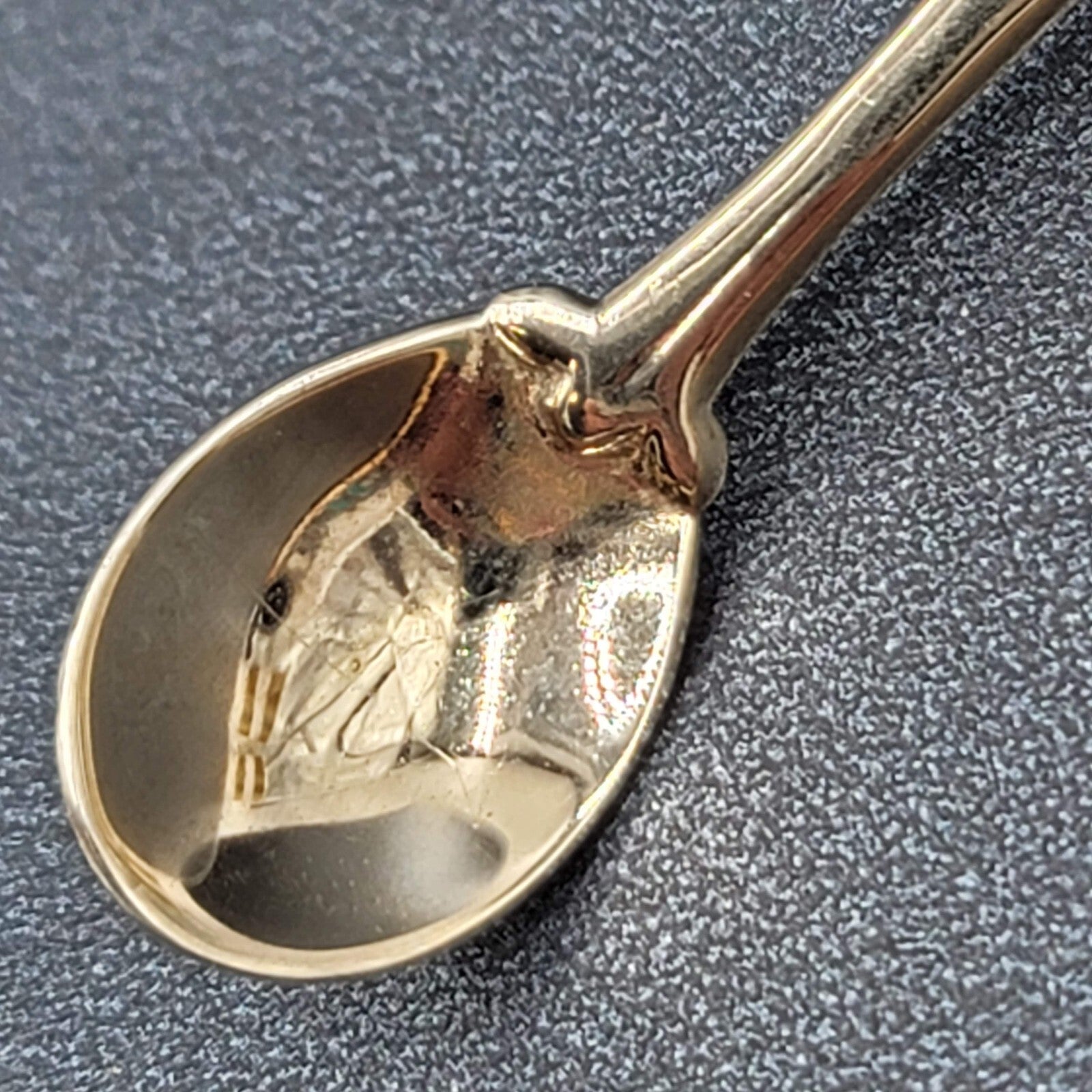 Vintage Spoon Brooch Gold tone Heart Estate Costume Jewelry 2 1/2"