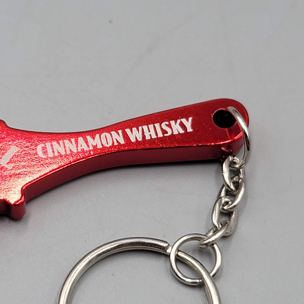 Fireball Keychain Bottle Opener Can Opener Red Metal