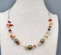 Necklace Pottery Bead Agate Chip Bead Floating 16"+