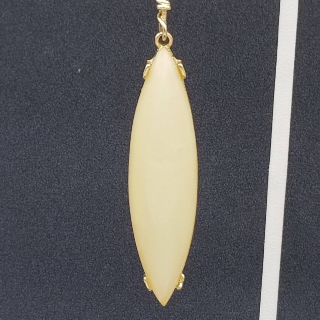 Pierced Earrings Gold tone Shimmer Acrylic Dangle 2.25"