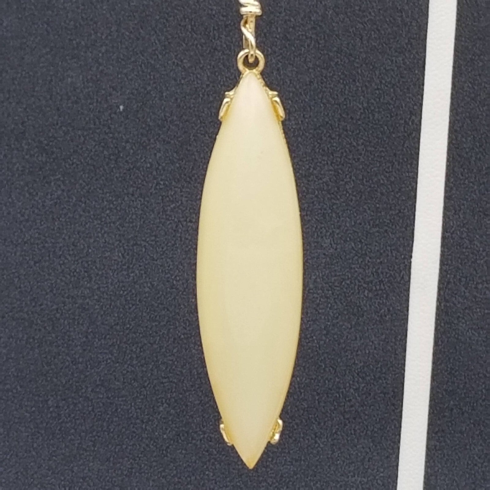 Pierced Earrings Gold tone Shimmer Acrylic Dangle 2.25"