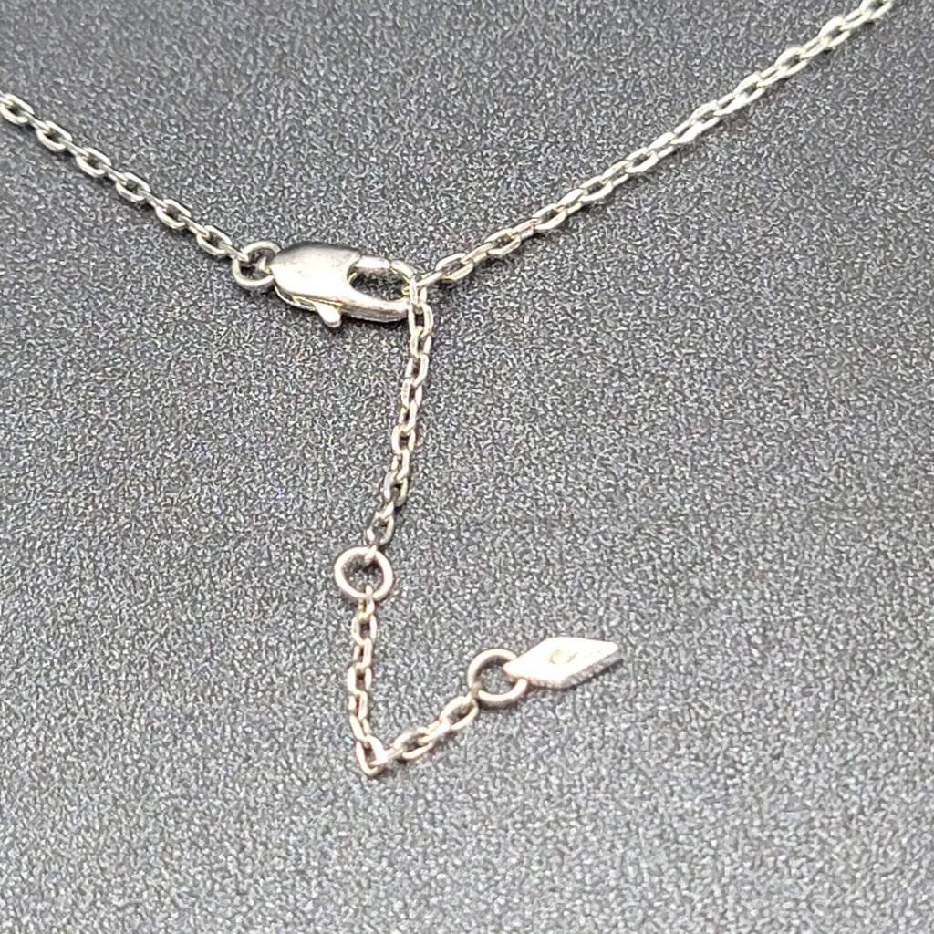 Fossil Tassel Pendant Necklace Silver tone Crystal Rhinestones Long 30"-32"