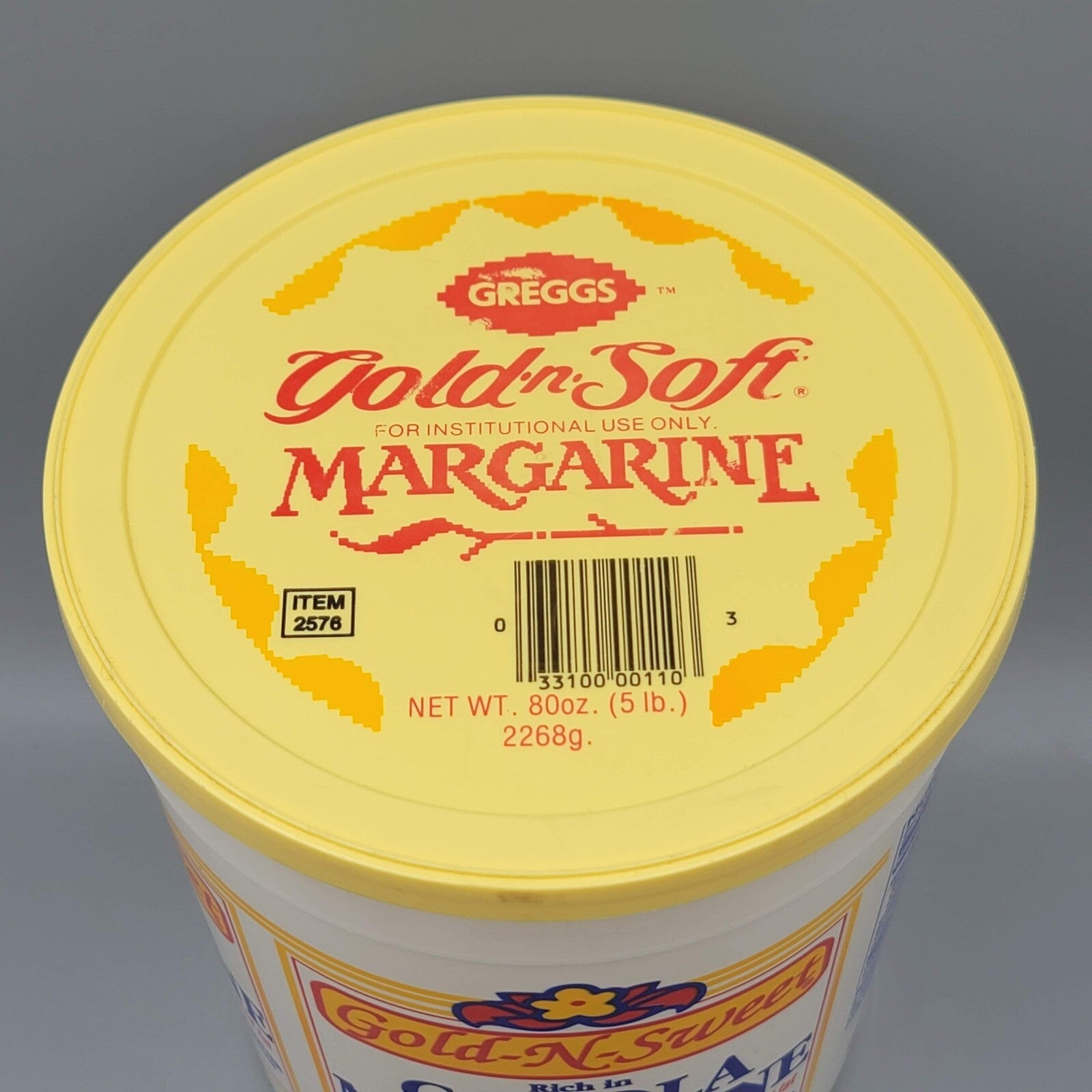 Vtg Plastic MARGARINE Oleo Tub Bowl Container Lid Gregg's Gold n Soft Movie Prop