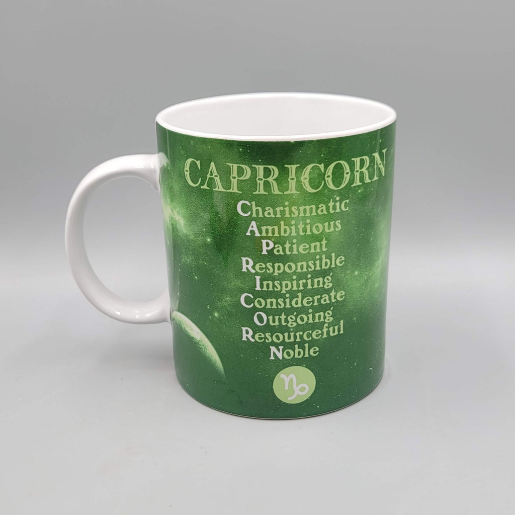 Fisher Capricorn Zodiac Coffee Mug Cup Green Ceramic Astrology Large
