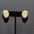 Vintage Pierced Earrings Silver tone Black Cream Enamel Drop 1 3/8"
